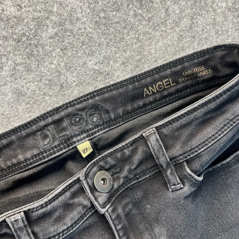 DL1961 Jeans Women's 27 Angel‎ Mid Rise Skinny Ankle Black Stretch Denim Pants
